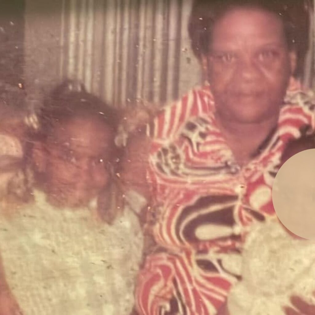 A childhood photograph of Lisa N. Alexander with her grandmother, Betty Miles Daniels.